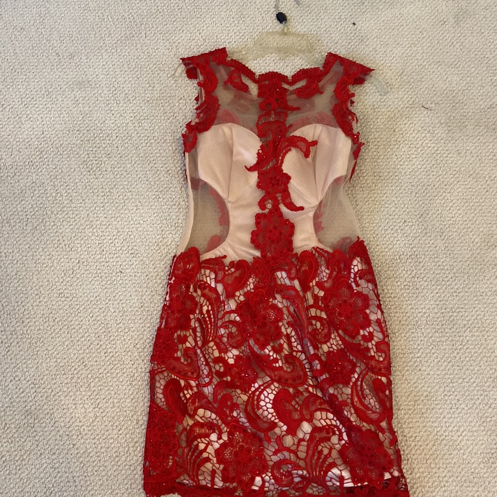 Dave & Johnny red prom dress size 9/10 - Picture 4 of 5